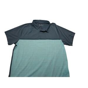Under Armour HeatGear polo shirt, blue colorblock, size 2XL, moisture‎ wicking